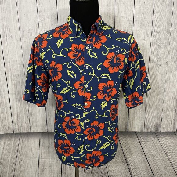 Phil Edwards Reyn Spooner Men's XL Blue Cotton Button-Front Hawaiian Shirt - Picture 2 of 5